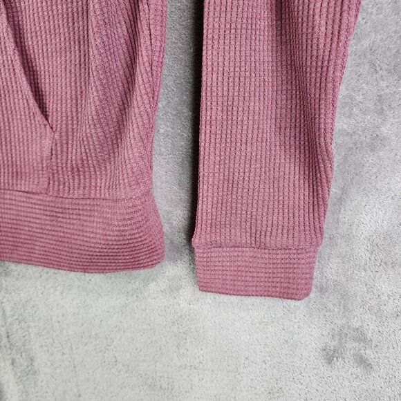 Womens Natural Reflections Maroon Sweatshirt Waffle Knit Pullover Cowl Neck M - Picture 5 of 13